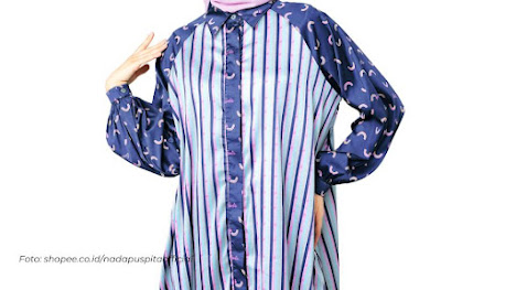 Tunik Bermotif Garis Vertikal