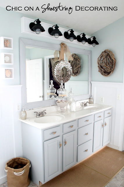 beach coastal bathroom by Chic on a Shoestring Decorating