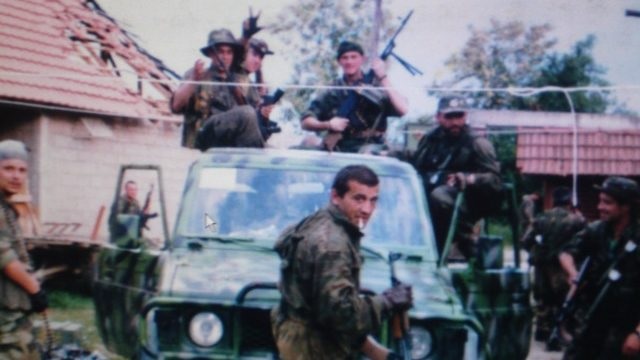 Serbian paramilitaries during the war in Kosovo