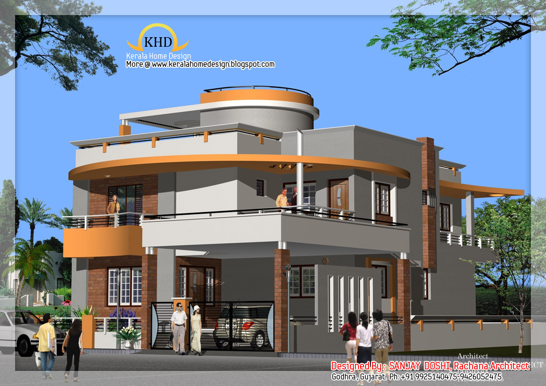 Duplex House  Plan  and Elevation Kerala home  design and 