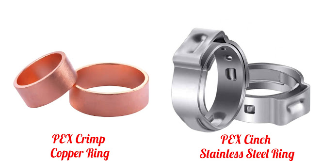 PEX Crimp copper ring vs PEX Cinch stainless steel ring