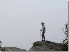 Dan with white out fog at Pickens Nose
