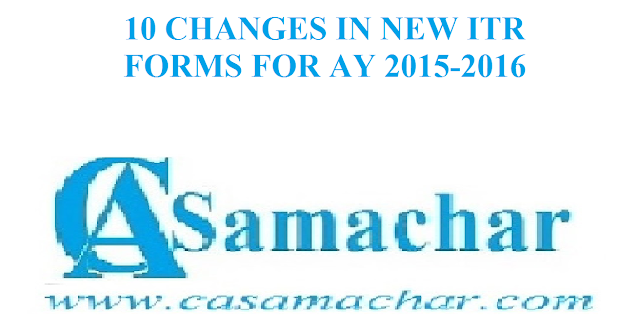 Income Tax Return Forms for Ay 2015-2016