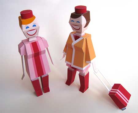 Flight Attendant Papercraft