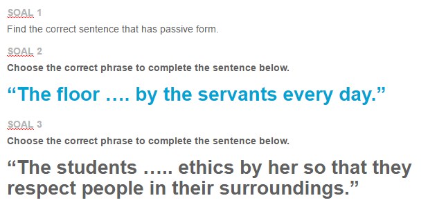  Contoh  Soal  Passive  voice  in Various Tenses Materi 