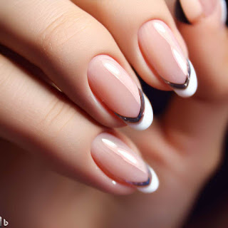 French triangle manicure nail art design