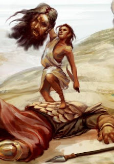 David cut the head of Goliath 