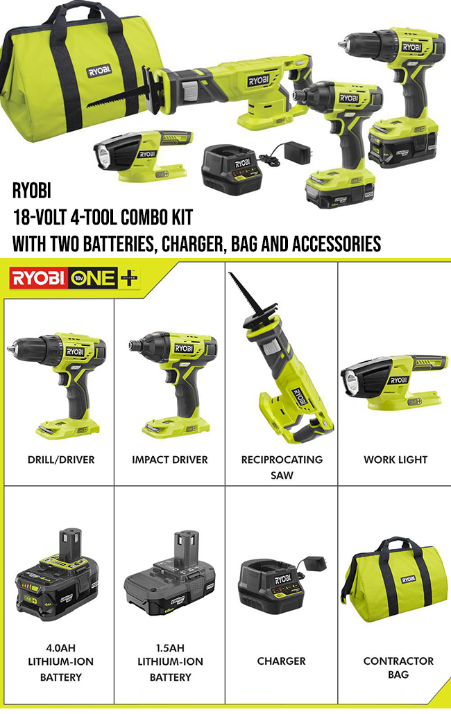 Ryobi tools combo kit