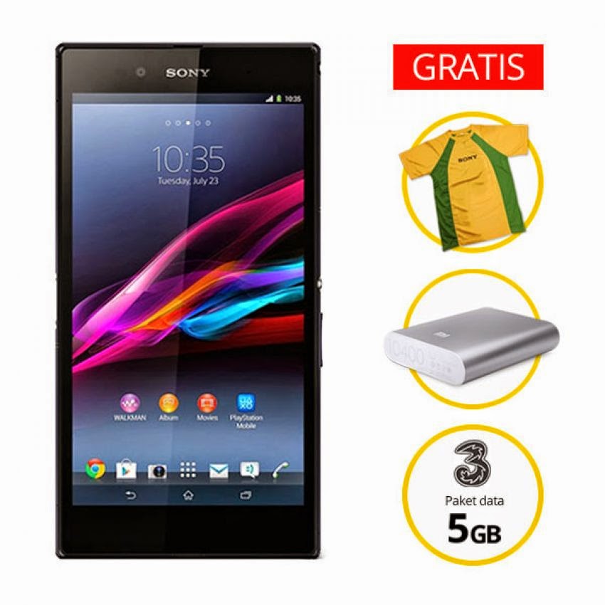 Harga Dan Spesifikasi Sony Xperia Z Ultra Terbaru, Bonus Mi Power Bank Plus Data 5 GB Serta TShirt Sony