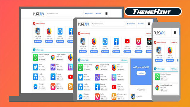 Pure APK Premium Blogger Template Free Download by ThemeHint