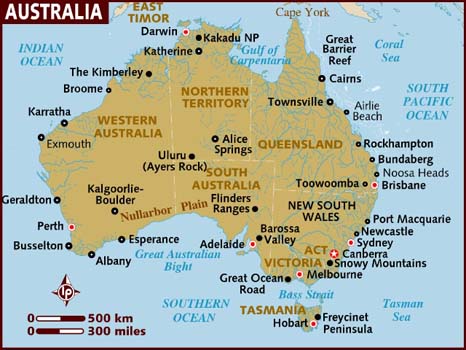 Australian  on Map Of Australia   Picture Via Lonelyplanet
