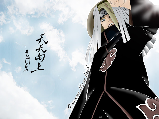   Akatsuki | Deidara | blue sky clouds male guy anime hd wallpaper desktop pc background 0029