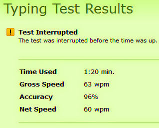 Typing Test Speed Score