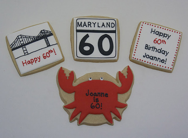 Maryland themed birthday cookies