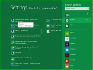 restore point in Windows 8/