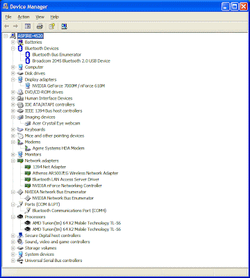 aspire 4520 device manager xp