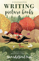 cover of Writing Picture Books by Ann Whitford Paul showing a child riding an animal through a scene filled with trees.