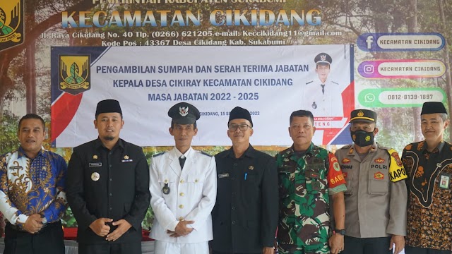 Koramil Cikidang Hadiri Pengambilan Sumpah Jabatan Kepala Desa Cikiray