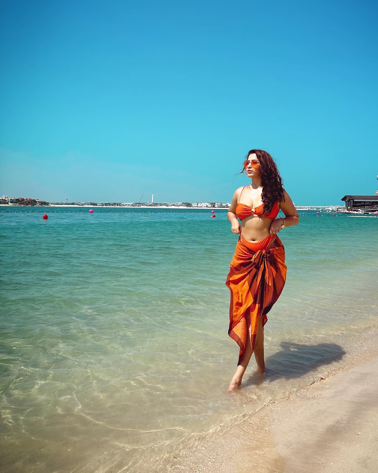 Esshanya Maheshwari bikini navel cleavage curvy indian