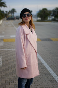 oversized pink coat, gucci pink bag, owl sweater, fashion and cookies, fashion blogger