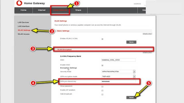 تعديل كملة سر الراوتر Vodafone