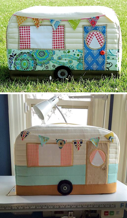 Vintage Caravan Sewing Machine Cover - Free Pattern & Tutorial