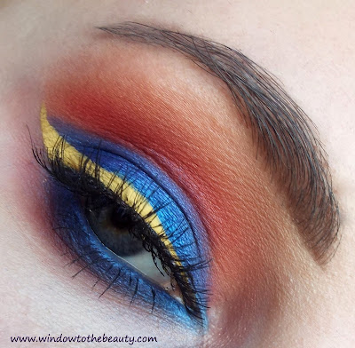 blue yelow orange makeup