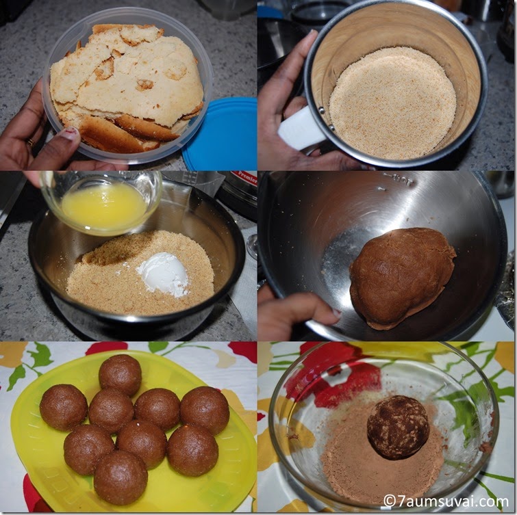 Chocolate cake balls process