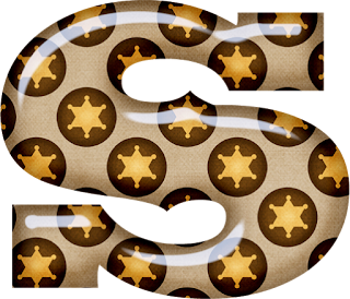 Abecedario con Estrellas de Sherif. Alphabet with Sheriff Stars. 