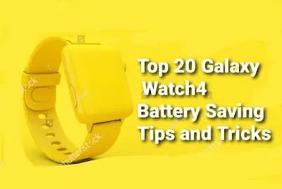 Image of Galaxy Watch 4 with the top 20 Galaxy Watch 4 saving battery life on it
