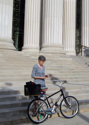 mature lady on a bike at MIT