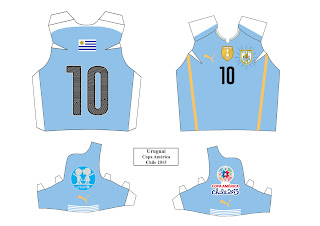 papercraft paper replica shirt uruguai uruguay copa america 2015