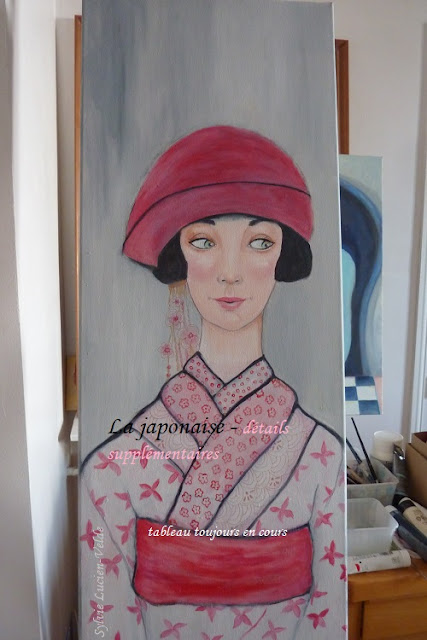 La japonaise - tableau acrylique en cours de Sylvie Lucien-Velde