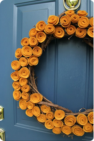 fall grapevine felt wreath