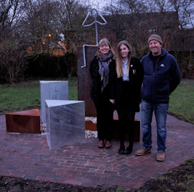Izzy Roberts, who designed the Brigg Holocaust Memorial, with her Mum and Dad - January 2019