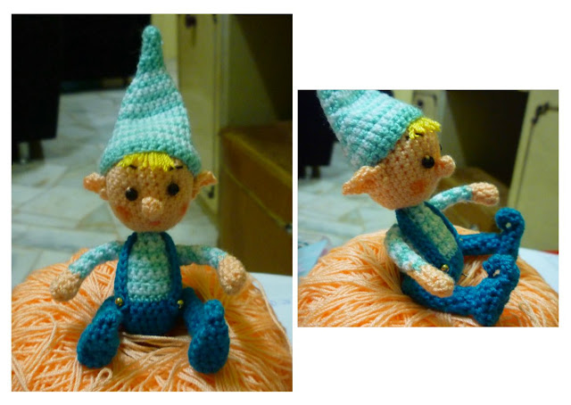 Crochet Cute Christmas Blue Elf Pattern in pdf format