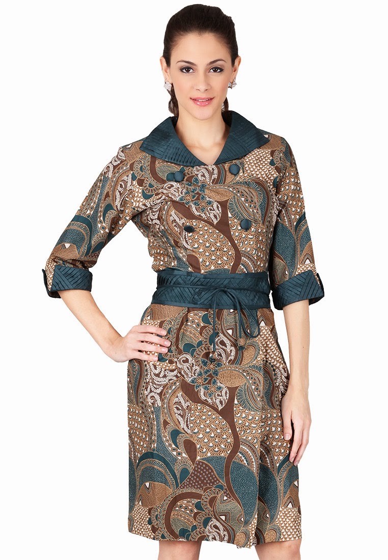 27+ Contoh Model Baju Batik Dress Terbaru, Konsep Terkini!