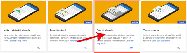 Google Adsense Feed içi reklamlar