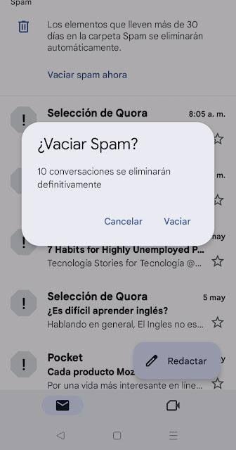 Vaciar spam