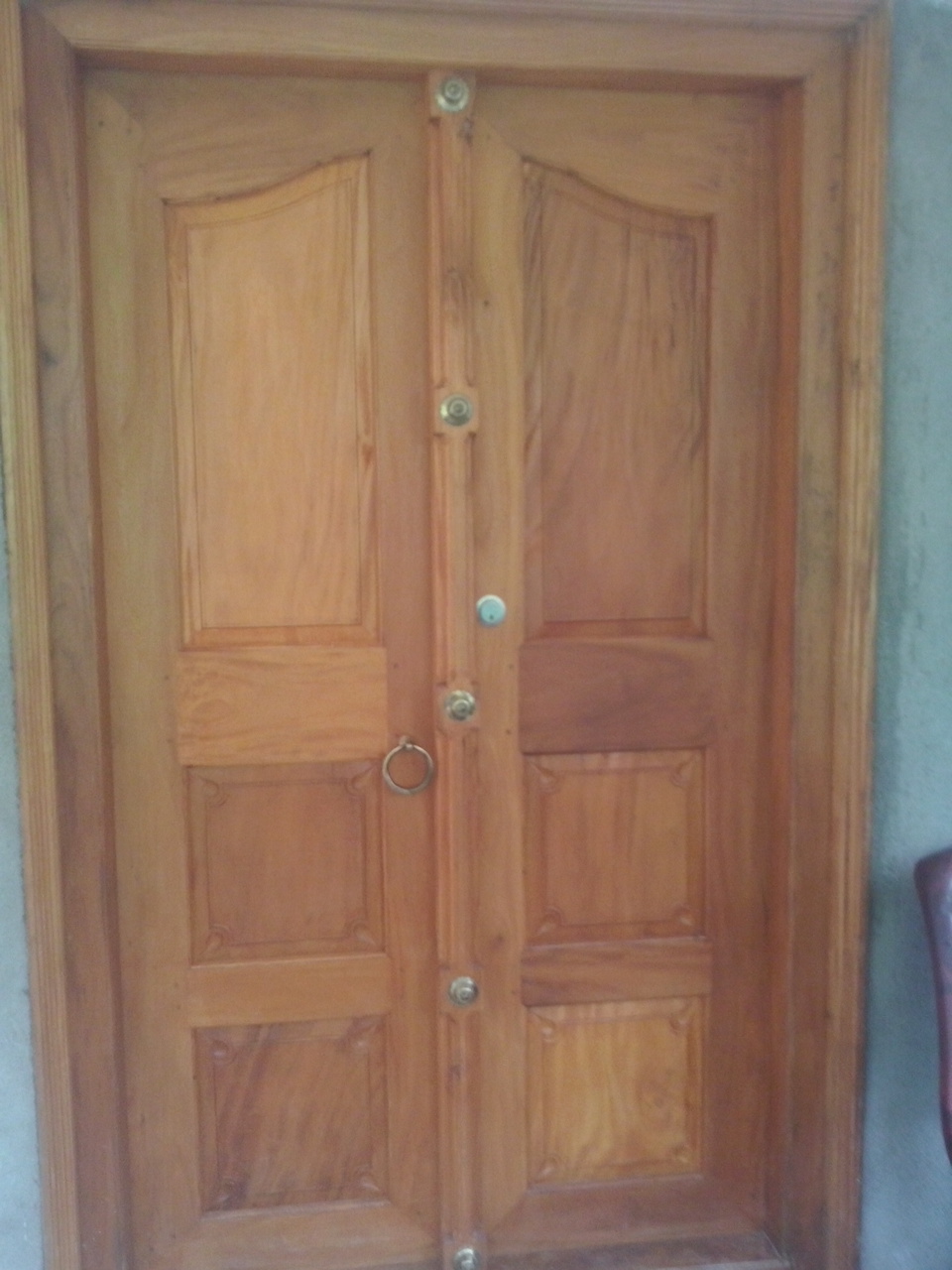 kerala style Carpenter works and designs: Kerala Style Wooden Double door Simple Designs