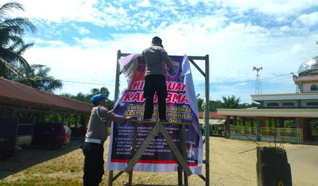 Polsek Serbajadi Pasang Spanduk Imbauan Kamtibmas Bulan Ramadhan