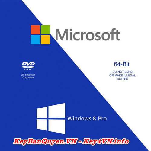 Mua bán key bản quyền Windows 8 Pro Full 32 và 64 Bit .