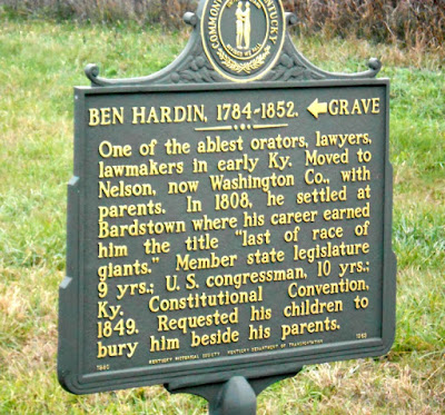 Ben Hardin 1784-1852 Historical Marker in Kentucky