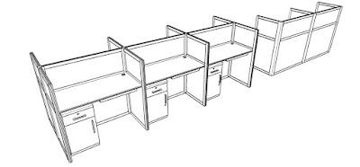 Meja Partisi 6 Orang dan Meja Partisi 2 Orang + Cubicle Workstation + Furniture Semarang