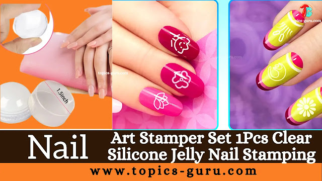 Nail Art Stamper Set 1Pcs Clear Silicone Jelly Nail Stamping