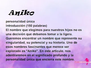 significado del nombre Aniko