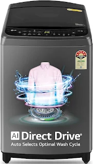 LG 9.0 Kg 5 Star AI Direct Drive Technology, Steam Wash for Allergy Removal Fully Automatic Top Loading Washing Machine (THD09SPM, Middle Black, More Fabric Care & Convenience, In-Built Heater)