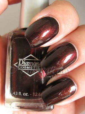 diamond cosmetics cherry tobacco brown shimmer nail polish swatch
