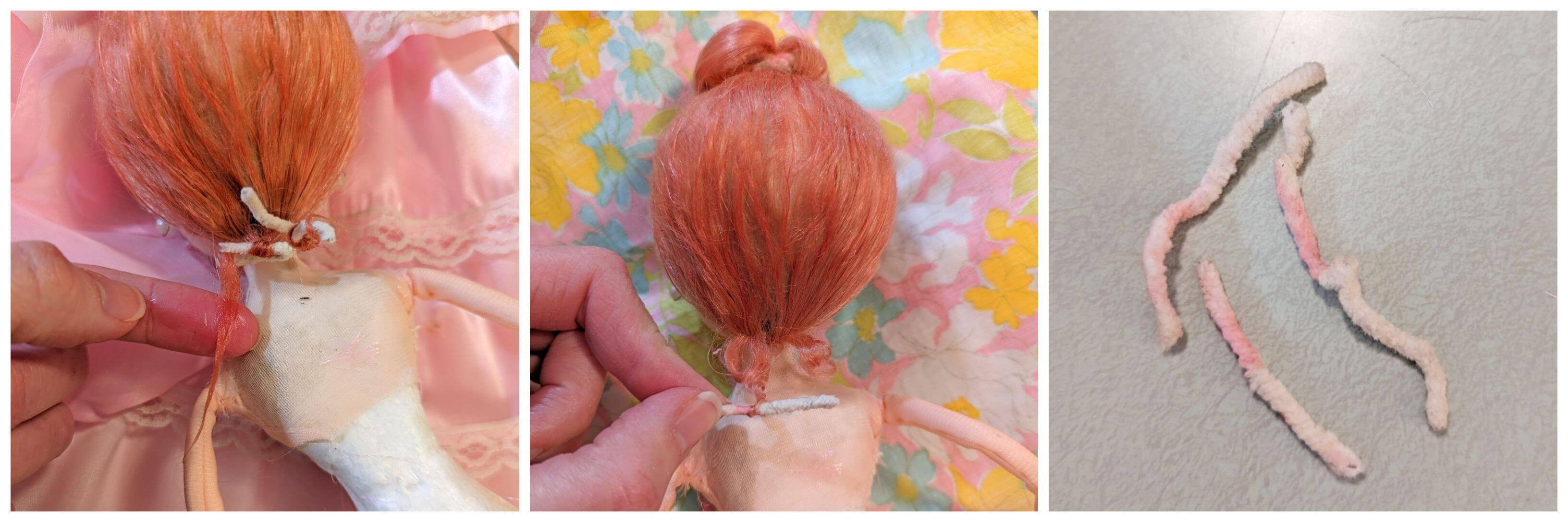 Upcycled Bradley Doll with Pink Dyed Hair