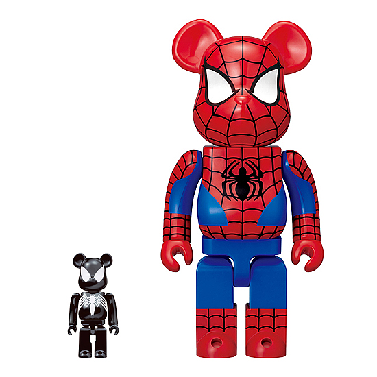 Medicom x Happy Kuji Marvel Universe Be@rbrick Series - Black Suit Spider-Man 100% Be@rbrick & Spider-Man 400% Be@rbrick